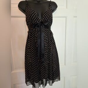 BCBG MAXAZRIA★Polka Dot Lace V-Neck Short Sleeve Dress BC12 BCBGMAXAZRIA Dress Shelia White/Black Dotted Chiffon Size 6